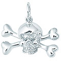 Sterling Silver Skull and Crossbones Charm