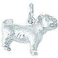 Sterling Silver 3D Pug Dog Charm