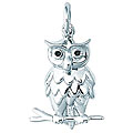 Sterling Silver Owl On a Branch Charm