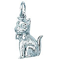 Sterling Silver Whimsical Kitten Charm