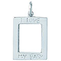 Sterling Silver 'I Love My Baby' Picture Charm