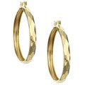 14k Gold over Silver 37.5-mm Swiss-cut Faceted Hoop Earrings