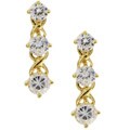 14k Gold over Silver CZ Journey Drop Earrings