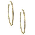 14k Gold over Silver CZ Inside/ Out Hoop Earrings