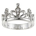 Sterling Silver Cubic Zirconia Queen's Crown Ring