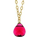 Charming Life 14k Goldfill Fuchsia Crystal Briolette Necklace