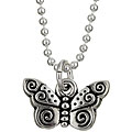 Charming Life Sterling Silver and Pewter Butterfly Child's Necklace