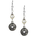 Charming Life Silver 'Good Fortune' Chinese Coin Earrings (6-6.5 mm)