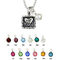 Charming Life Sterling Silver Birthstone Crystal Charm Necklace