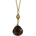 Charming Life 14k Goldfill Smokey Quartz Briolette Necklace