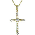14k Gold and Diamond Cross Necklace