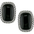 Sterling Silver Rectangular Onyx Earrings