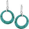 Sterling Silver Circle Turquoise Hook Earrings