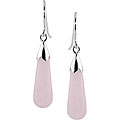 Sterling Silver Pink Jade Hook Earrings
