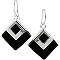 Sterling Silver Onyx Hook Earrings