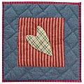 Primitive Hearts Throw Pillow