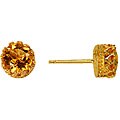 14k Yellow Gold Citrine Crown Setting Earrings