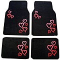 Red Hearts Front and Rear Carpet Car Floor Mats