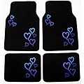 Blue Hearts Front and Rear Carpet Car Floor Mats