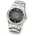 Buffalo 'Profile' Men's Steel/ Leather Watch