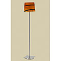 Polished Chrome and Tiger Stripe Shade Floor Lamp