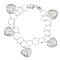 Sterling Silver Lattice Hearts Bracelet