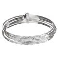 Sterling Silver Swiss-cut 7 Bangle Bracelet