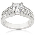 14k Gold 2ct TDW Princess Diamond Engagement Ring (F-H, VS-I1)