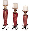 Gold Leaf Candleholders (Set of 3)