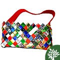 Woven Wrapper Clutch with Red Strap (Mexico)