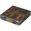 Painted Black Leather Chinese Astrological Compass