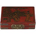 Painted Red Leather Chinese Astrological Compass