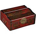 Red Leather Hand-painted 2-Bottle Wine Case