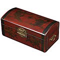 Red Leather Chinese Dragon Wine Bottle Case