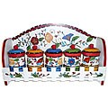 Fiesta Collection Hand-painted 5-piece Spice Rack