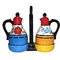 Fiesta Collection Hand-painted Oil and Vinegar Set