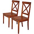 Raven X-back Walnut Dining Chairs (Set of 2)