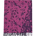 Wooded River Floral Vine Wool Throw Blanket (Italy)
