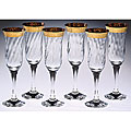 Italian Flutes with 14k Gold Trim (Set of 6)
