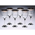 Italian Water Glasses with Silver Trim (Set of 6)