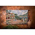 Mediterranean Summer Wall Art Tapestry with Deluxe Rod Set