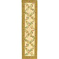 Hand-tufted Trellis Ivory/ Gold Wool Rug (2'6 x 6')