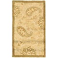 Handmade Pasley Contemporary Sage Wool Rug (1'8 x 2'6)