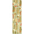 Handmade Ferns Light Blue Contemporary Wool Rug (2'6 x 10')