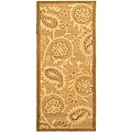 Hand-tufted Paisley Camel Contemporary Wool Rug (2'6 x 6')