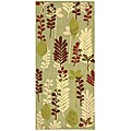 Handmade Wool Ferns Rug (2'6 x 6')
