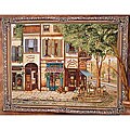 'Cafe De Paris' Wall Art Tapestry with Rod