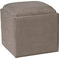 Sage Gray Microfiber Storage Ottoman with Tray