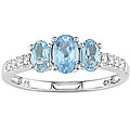 10k Gold 1/10ct TDW Diamond and Blue Topaz Ring