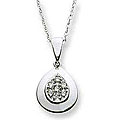 10k White Gold Diamond Accent Teardrop Necklace